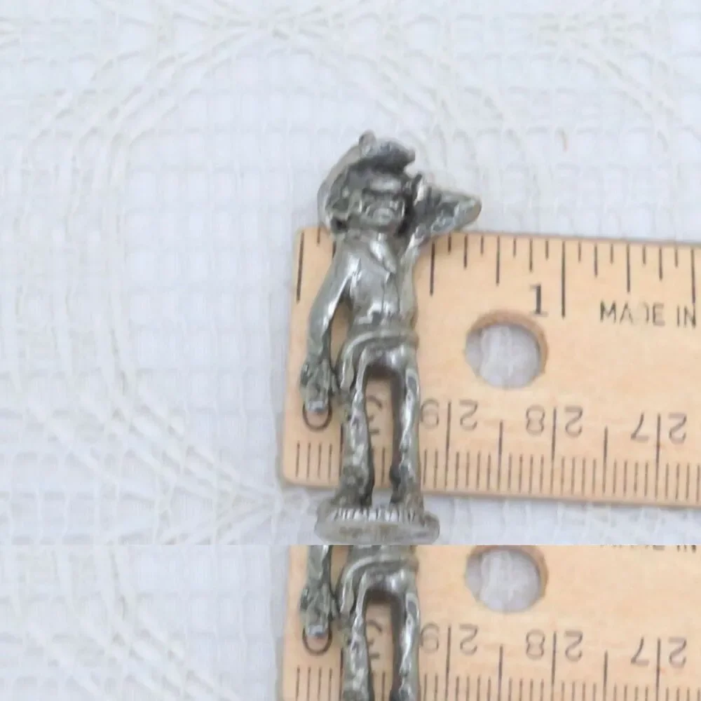 Vintage Pewter Cowboy Figurine Frustrated Cowboy Western Decor Miniature Statue